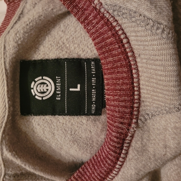 Element Gray and Burgundy Raglan Sweatshirt L - Picture 5 of 5